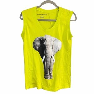 Norma Kamali Green Elephant Screen Print Tank